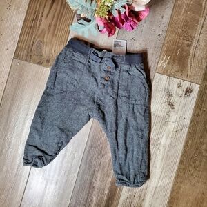 H&M Gray Casual Boy Pants Size 3-6m 100% Cotton EUC
